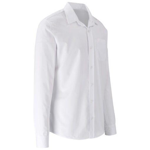 Mens Lounge Shirt Long Sleeve White Side View